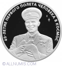 3 Ruble 2001 - Aniversarea De 40 Ani A Zborului In Spatiu A Lui Yuri Gagarin