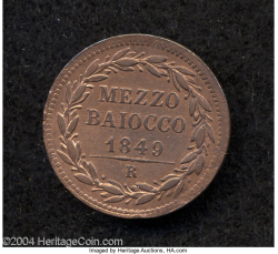 Image #1 of 1/2 Baiocco 1849 (IIIIR)