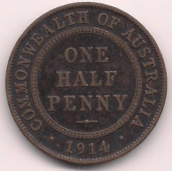 Image #2 of 1/2 Penny 1914 L