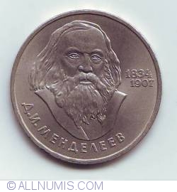 Image #1 of 1 Rubla 1984 - Aniversarea de 150 ani de la nasterea lui D. I. Mendeleev