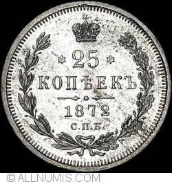 Image #1 of 25 Kopeks 1872 HI