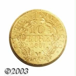 10 Lire 1867 (XXIIR)