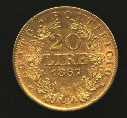 20 Lire 1867 (XXIIR)