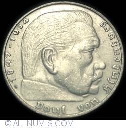 Image #2 of 2 Reichsmark 1938 G - Paul von Hindenburg