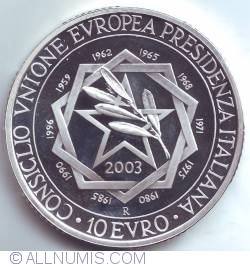 10 Euro 2003 - Prezidentia Italiana In UE