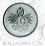 Image #2 of 10 Forint 1956 - 10 ani de la introducerea Forint-ului