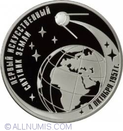 3 Ruble 2007 - Aniversarea De 50 Ani De La Lansarea Primului Satelit Artificial