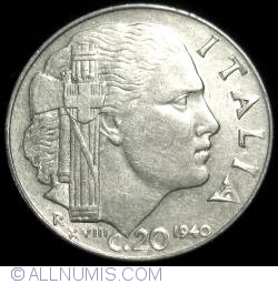 Image #1 of 20 Centesimi 1940 XVIII magnetic plain