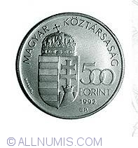 Image #1 of 500 Forint 1992 - Aniversarea de 30 ani de la lansarea satelitului de telecomunicatii Telstar 1