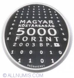 Image #2 of 5000 Forint 2003 - Aniversarea de 100 ani de la nasterea lui Janos Neumann