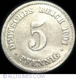 5 Pfennig 1901 F