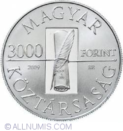 3000 Forint 2009 - Aniversarea de 250 ani de la nasterea lui Ferenc Kazinczy