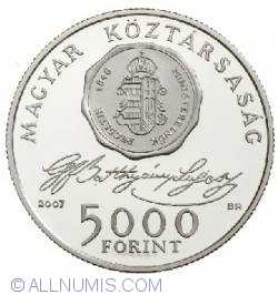 Image #1 of 5000 Forint 2007 - Aniversarea de 200 ani de la nasterea lui Lajos Batthyany 