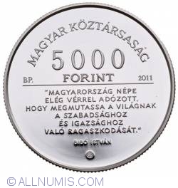 Image #1 of 5000 Forint 2011 - 100th Anniversary - Birth of Istvan Bibo