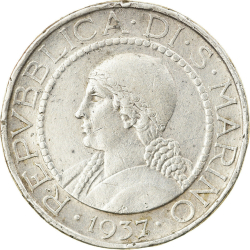 5 Lire 1937 R