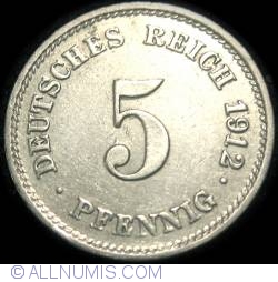 Image #1 of 5 Pfennig 1912 G
