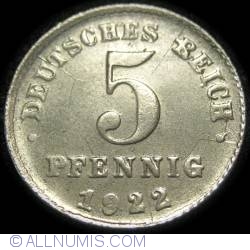 Image #1 of 5 Pfennig 1922 D