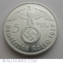 Image #1 of 5 Reichsmark 1937 G - Paul von Hindenburg