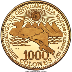 Image #1 of 1000 Colones 1970 - Aniversarea de 150 de ani de la independenta Americii Centrale