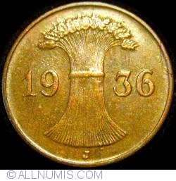 Image #2 of 1 Reichspfennig 1936 J