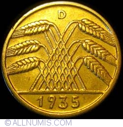 Image #2 of 10 Reichspfennig 1935 D