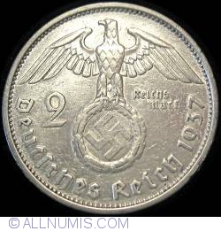 2 Reichsmark 1937 E - Paul von Hindenburg