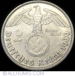 2 Reichsmark 1939 F - Paul von Hindenburg