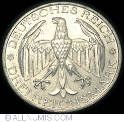 3 Reichsmark 1929 A - Waldeck-Prussia Union