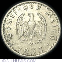Image #2 of 50 Reichspfennig 1935 F