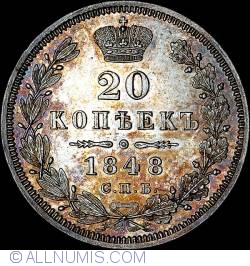 Image #1 of 20 Kopeks 1848 СПБ HI