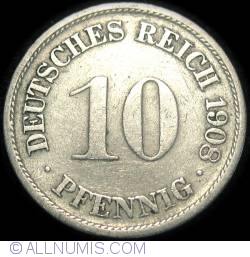 Image #1 of 10 Pfennig 1908 F
