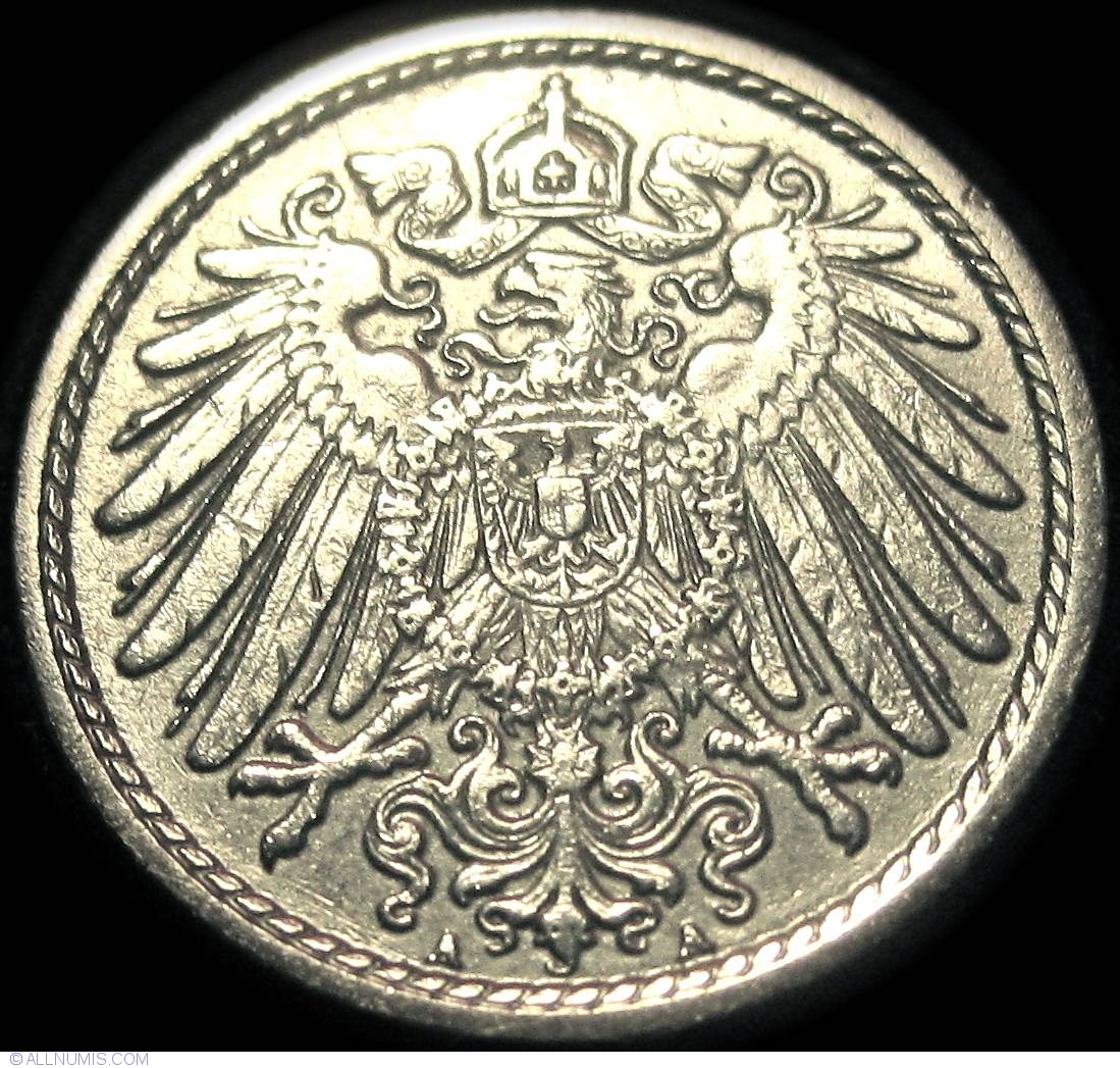 5 Pfennig 1911 A, Wilhelm II (1888-1918) - Germany - Coin - 23277