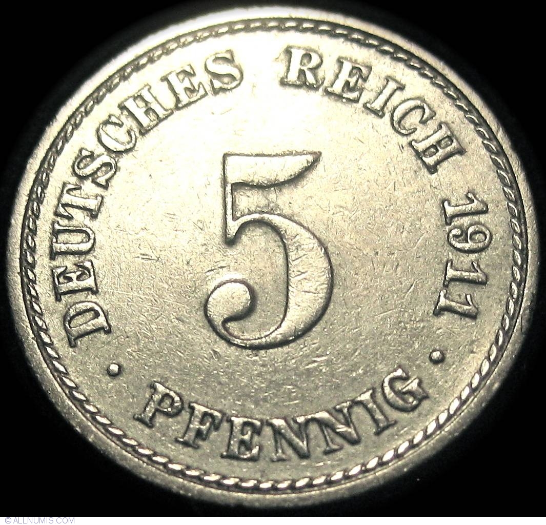 5 Pfennig 1911 A, Wilhelm II (1888-1918) - Germany - Coin - 23277
