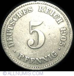 Image #1 of 5 Pfennig 1905 J