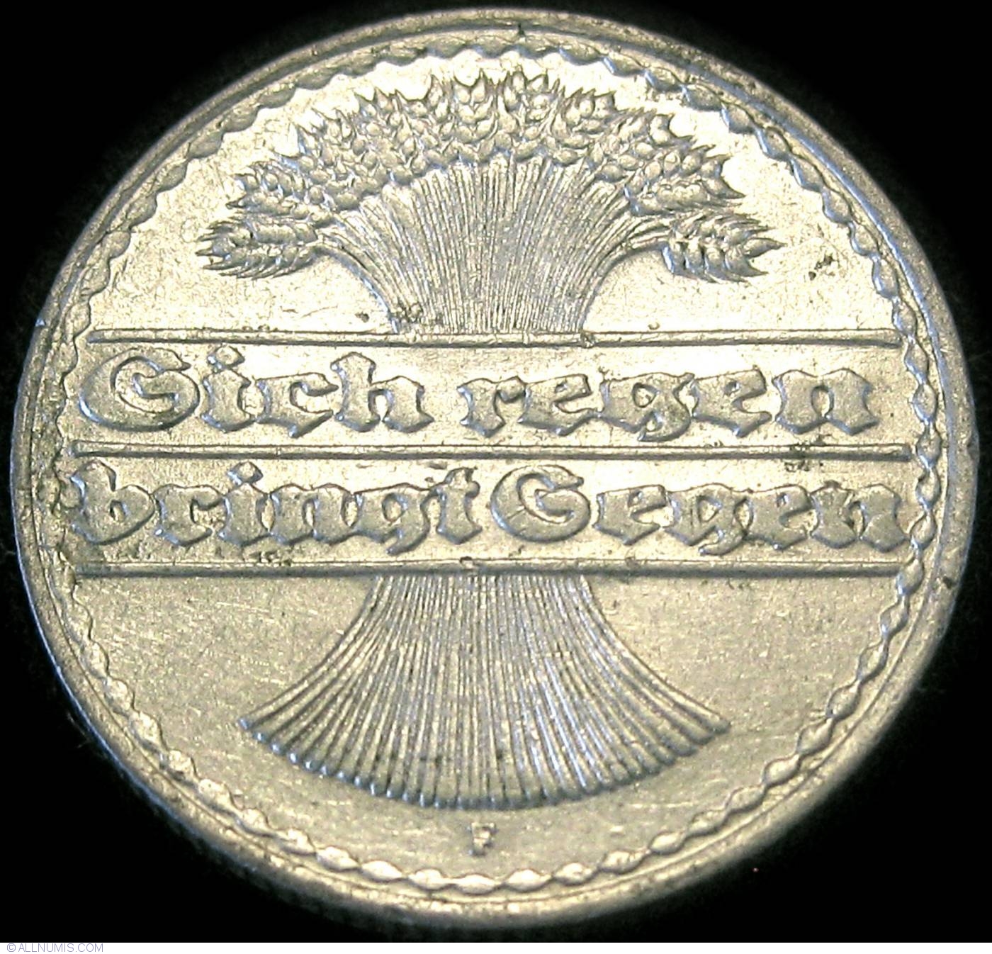50 Pfennig 1920 F, Weimar Republic (1919-1932) - Germany - Coin - 24396