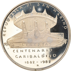 Image #1 of [PROOF] 500 Lire 1982 - Centennial - Death of Garibaldi