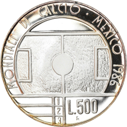 Image #1 of [PROOF] 500 Lire 1986 R - Fotbal