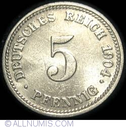Image #1 of 5 Pfennig 1904 D