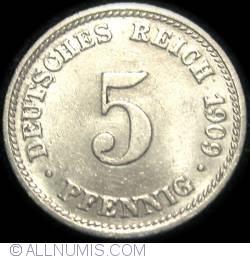 Image #1 of 5 Pfennig 1909 D