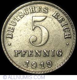 5 Pfennig 1919 F