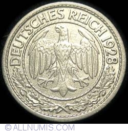 Image #2 of 50 Reichspfennig 1928 J