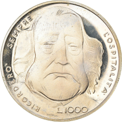 Image #2 of [PROOF] 1000 Lire 1982 R - Centennial - Garibaldi's Death