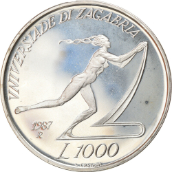 [PROOF] 1000 Lire 1987 R - Jocurile Universității din Zagreb