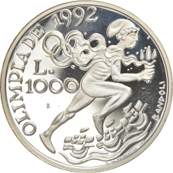 Image #1 of [PROOF] 1000 Lire 1991 R - Olimpiada din Barcelona