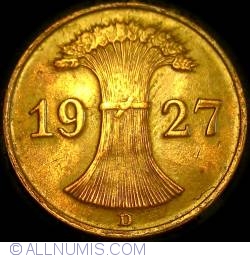 Image #2 of 1 Reichspfennig 1927 D