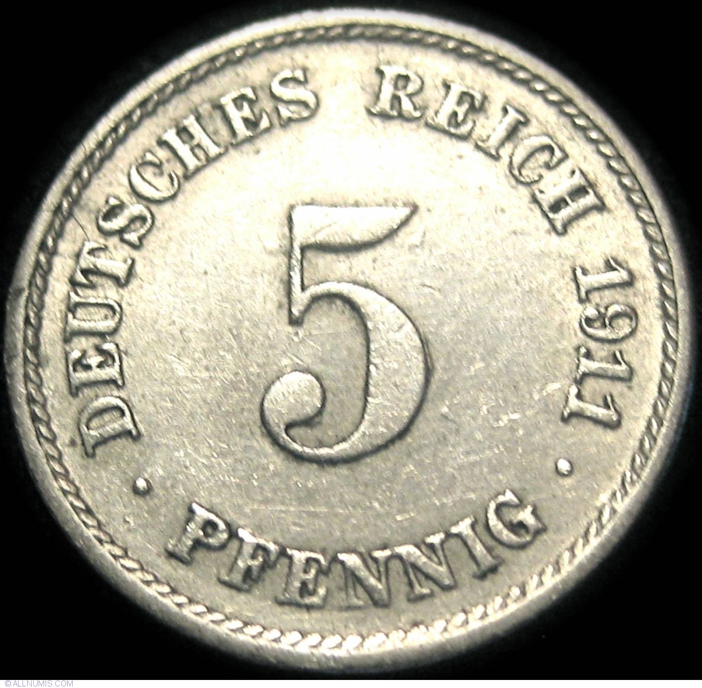 5 Pfennig 1911 F, Wilhelm II (1888-1918) - Germany - Coin - 23353