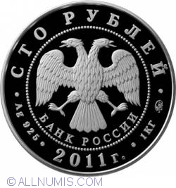 100 Ruble 2011 - Aniversarea De 225 Ani De La Fondarea Primei Institutii De Asigurari Din Rusia