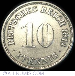 Image #1 of 10 Pfennig 1914 F