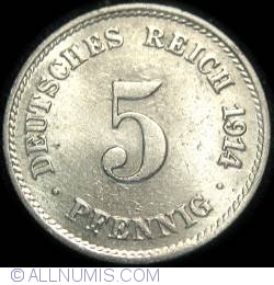 Image #1 of 5 Pfennig 1914 F