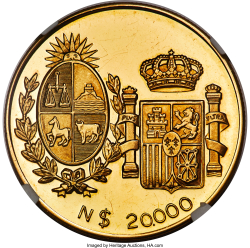 Image #1 of [PROOF] 20000 Nuevos Pesos 1983 - Visit of King and Queen of Spain